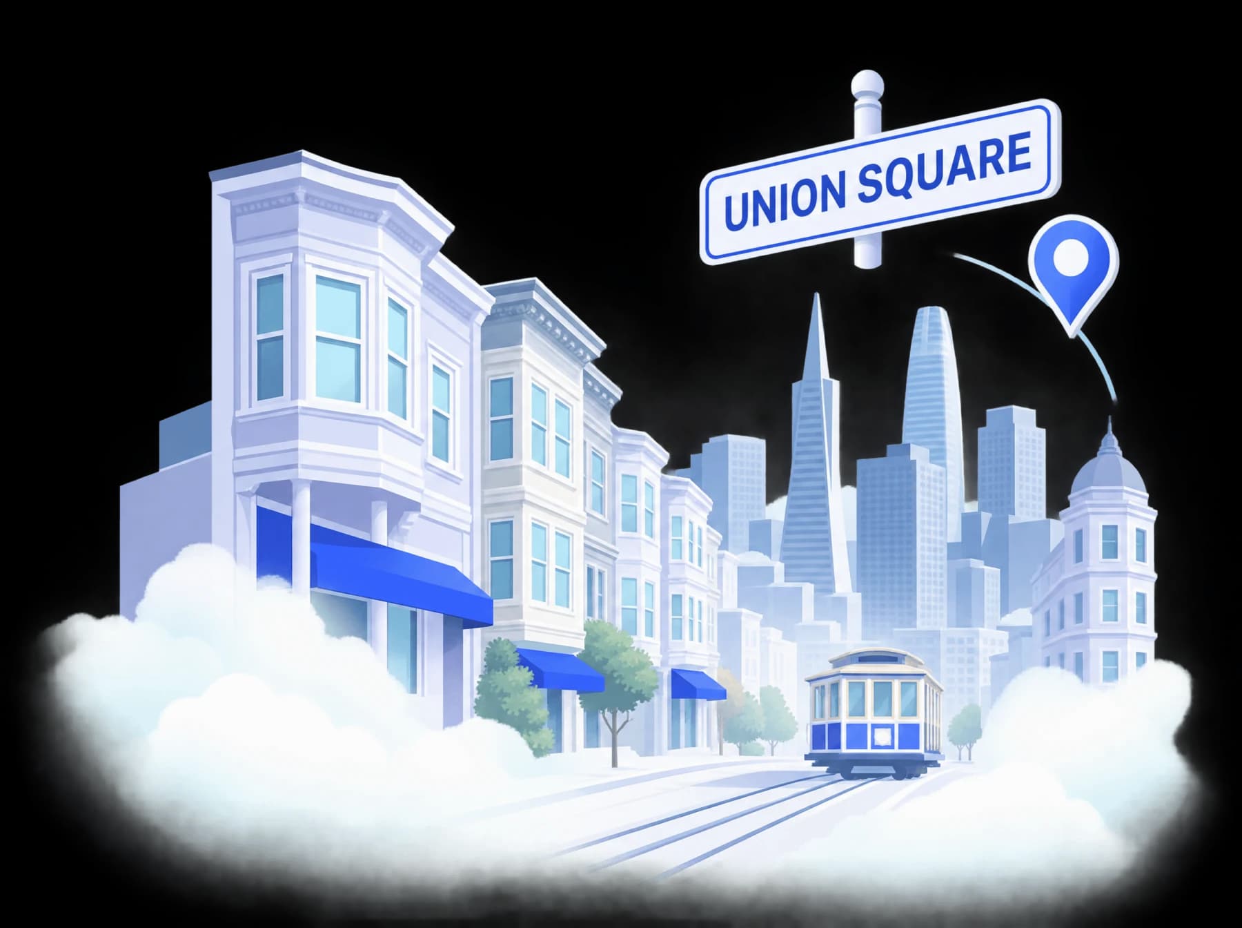 Illustrated skyline of San Francisco, CA