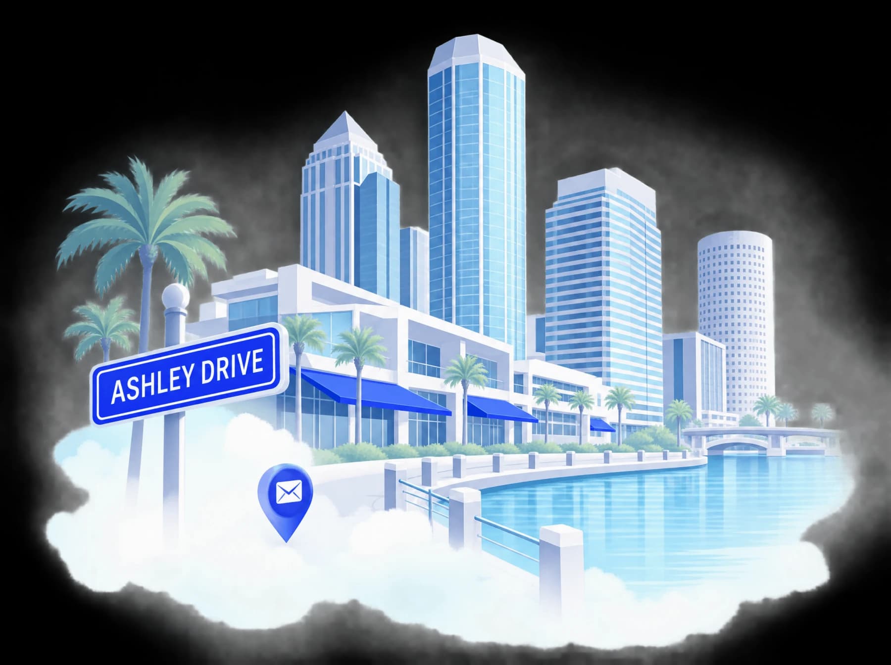 Illustrated skyline of Tampa, FL