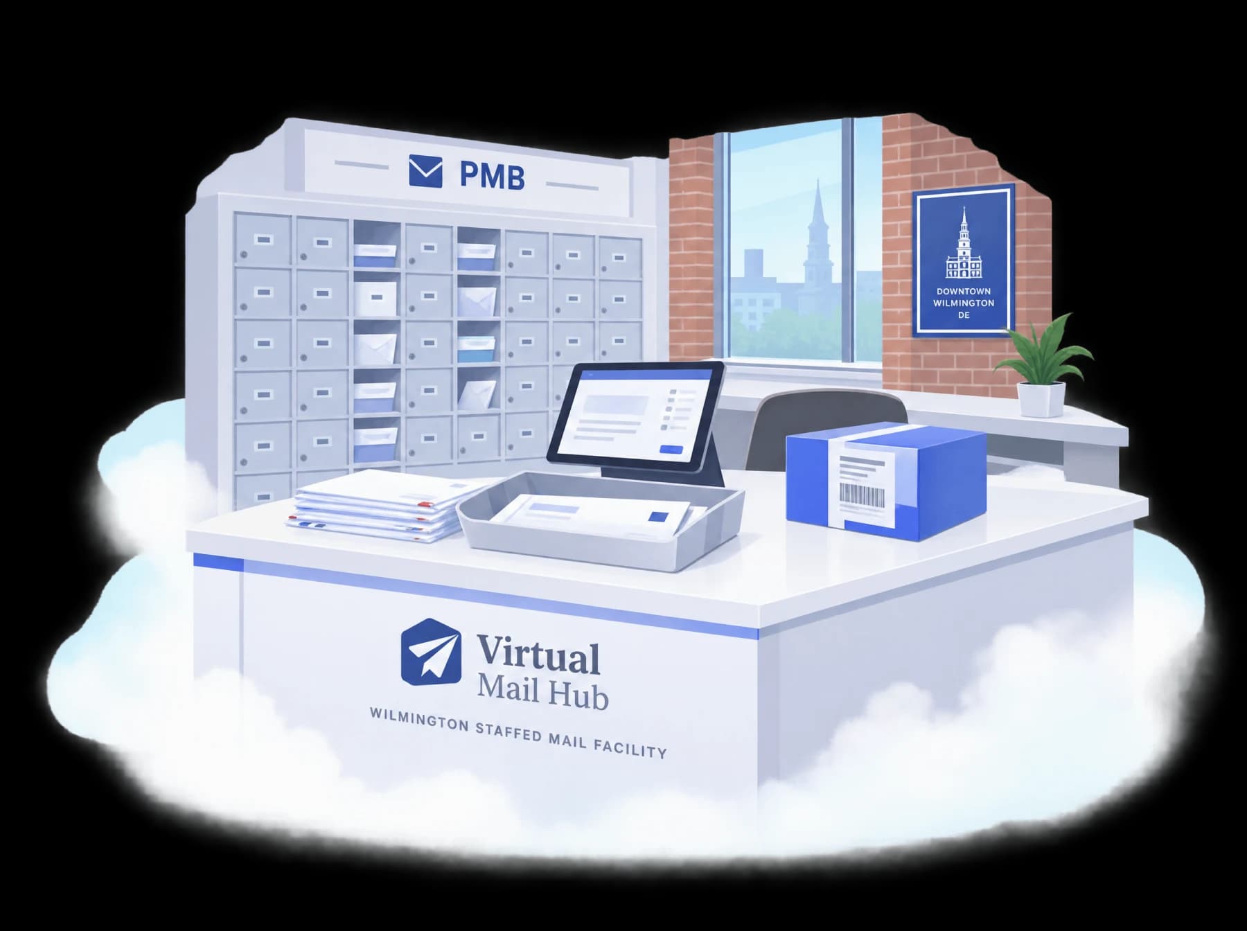 Virtual Mail Hub staffed mail room in Wilmington, Delaware