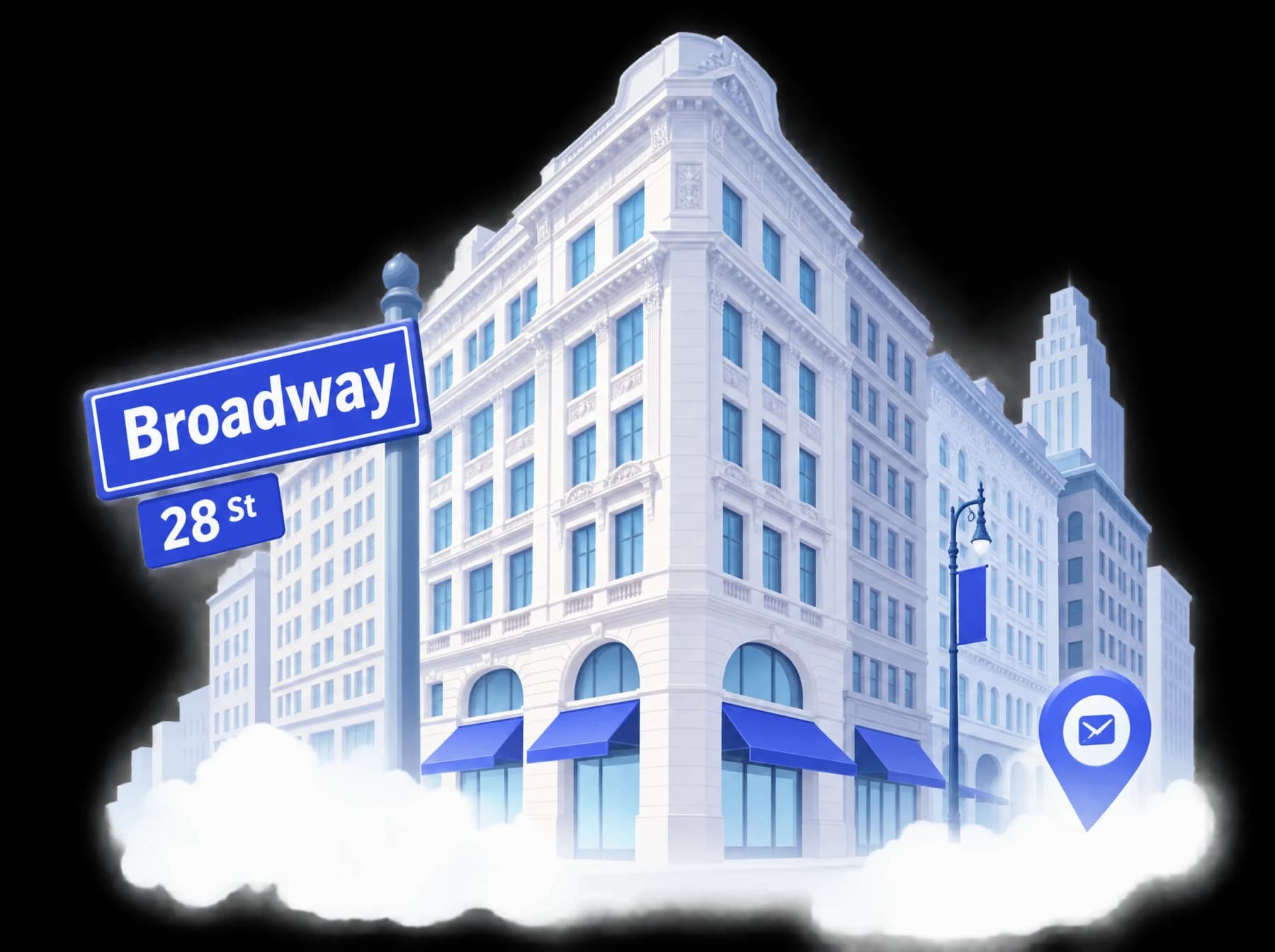 Illustrated skyline of NoMad, NY