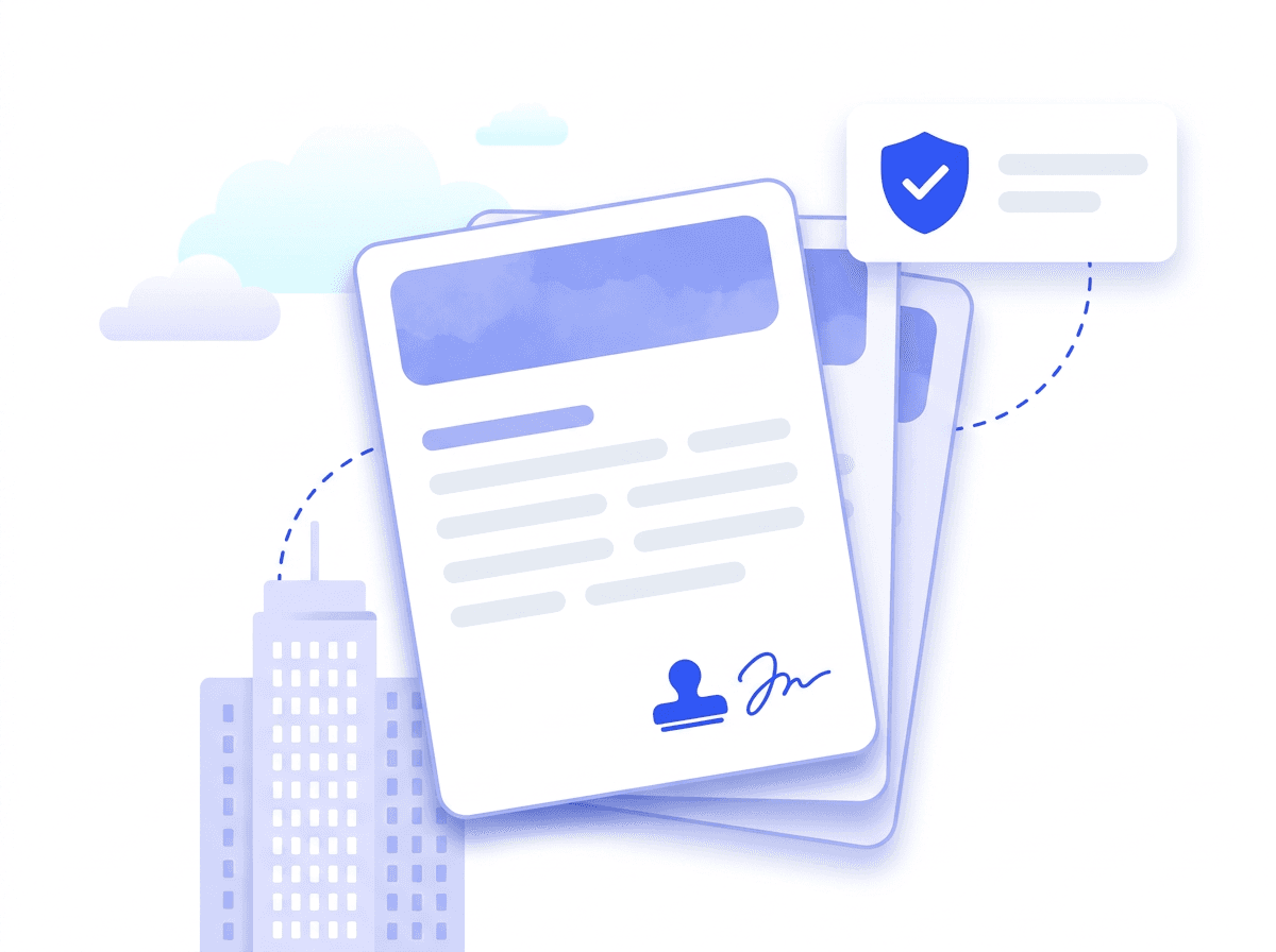 Lease agreement and utility bill proof of address for a New York business