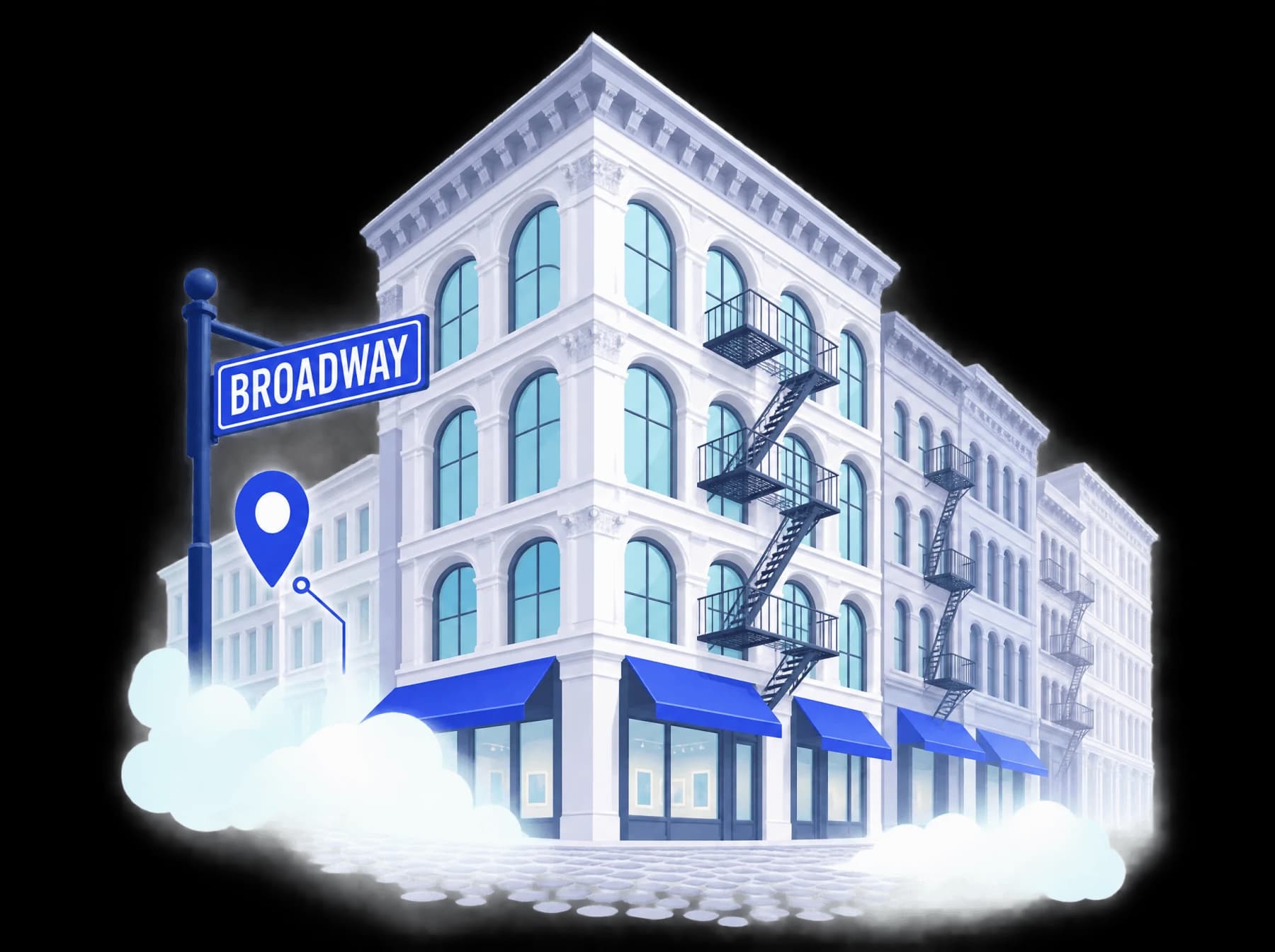 Illustrated skyline of SoHo, NY